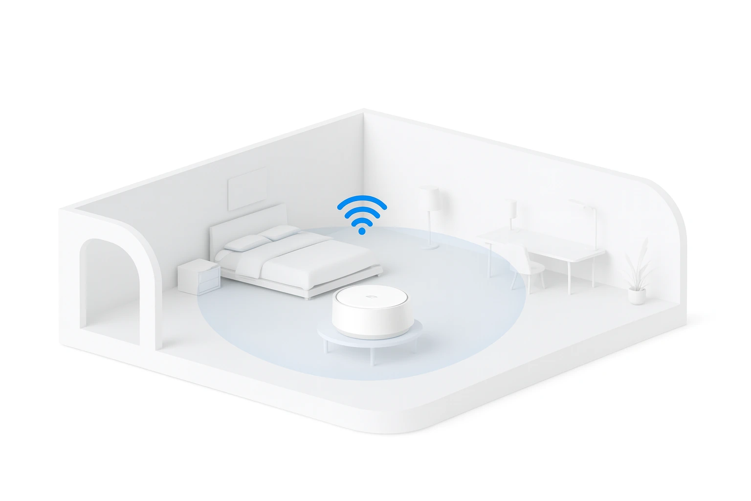 Схема размещения роутера в квартире до 70 м²